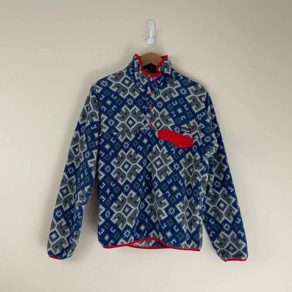 Patagonia Lightweight Synchilla Snap T Pullover Aurora Channel Blue Mens Size XS - Picture 1 of 6